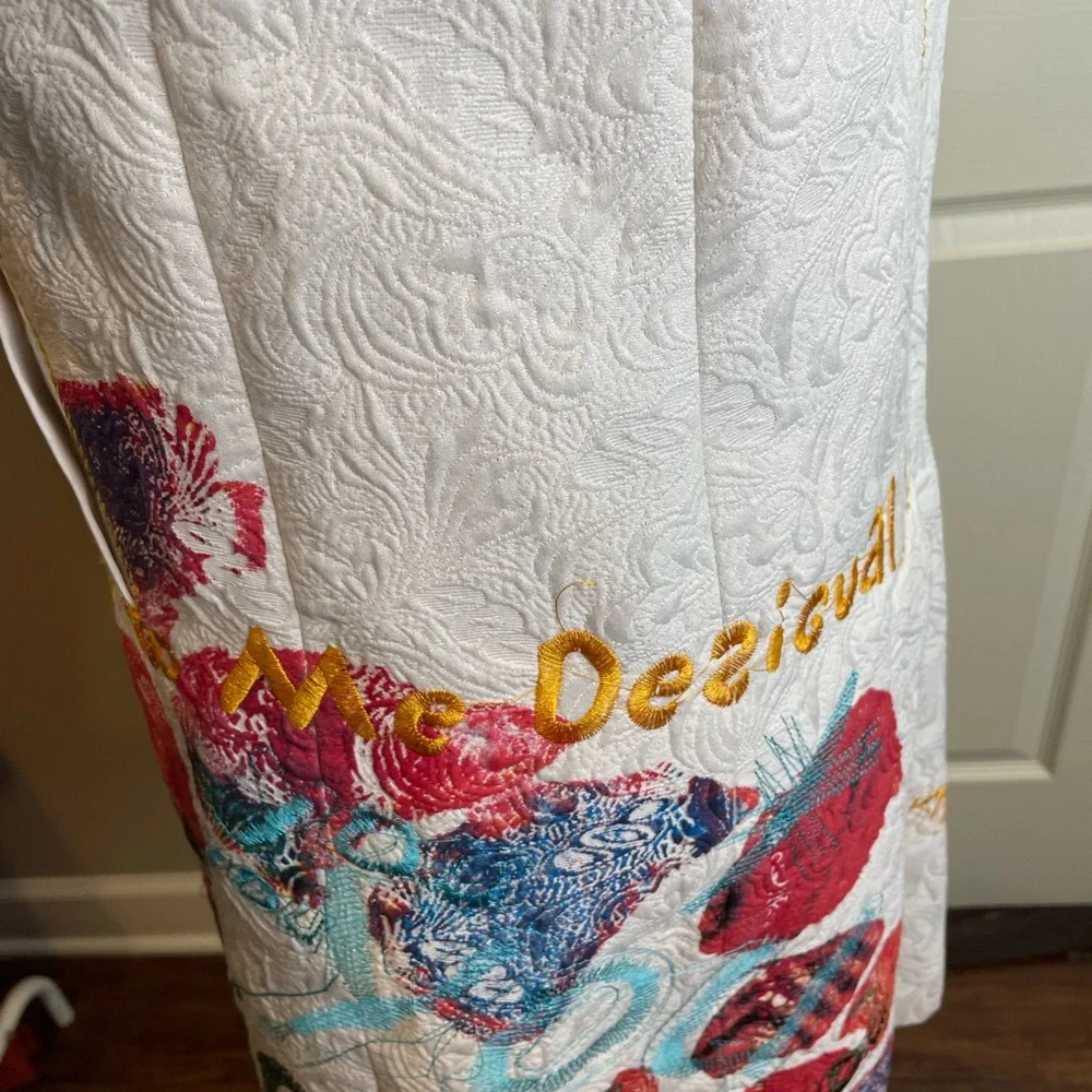 Desigual Embroidered trench coat with Colorful Graphic Design small - Picture 9 of 16